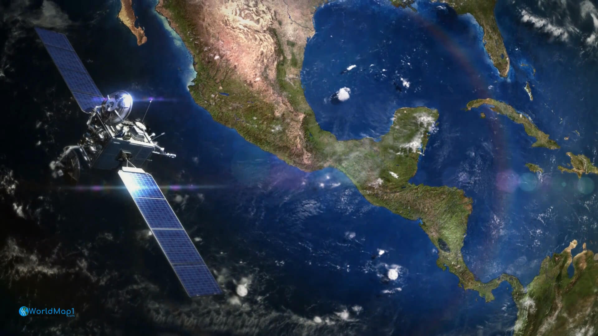 Central America Caribbean Satellite View